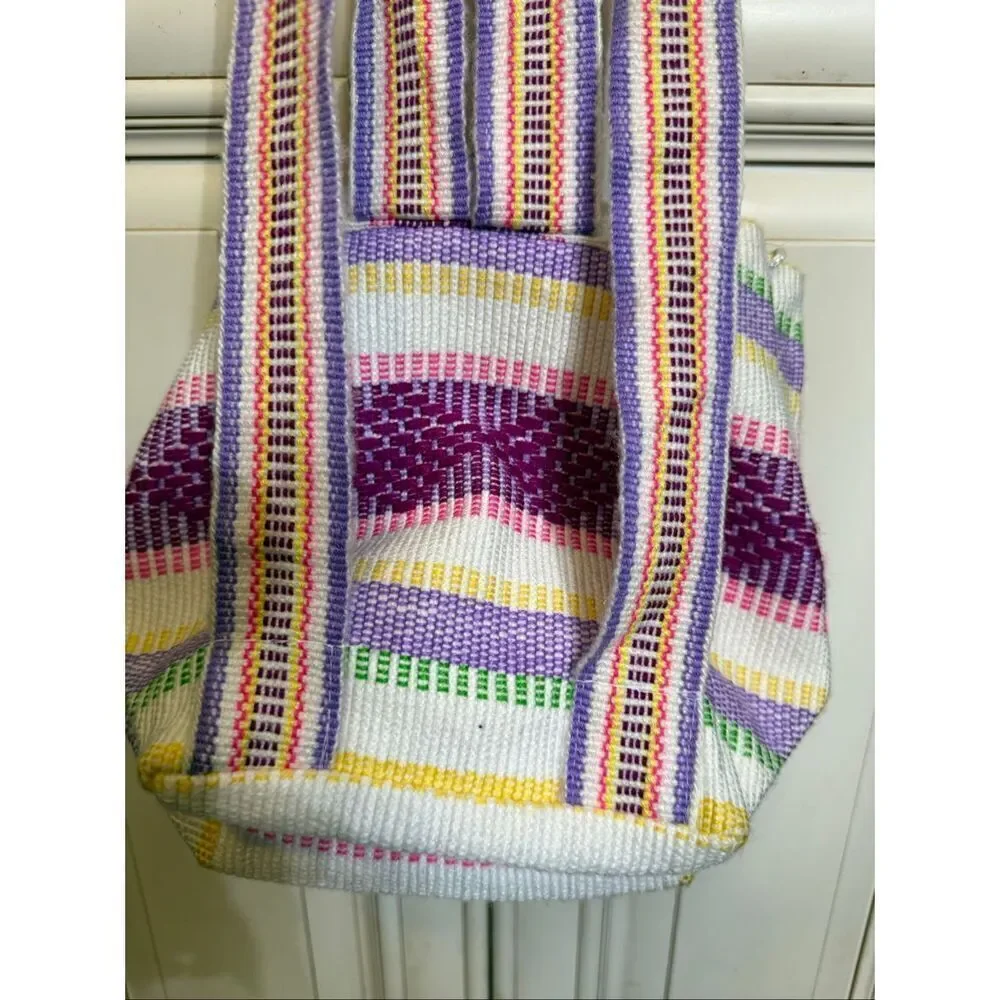 Pinzon Women's Aztec Tribal Woven Mexican Drawstring Backpack Multicolor Medium